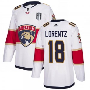 Adult Authentic Florida Panthers Steven Lorentz White Away 2023 Stanley Cup Final Official Adidas Jersey