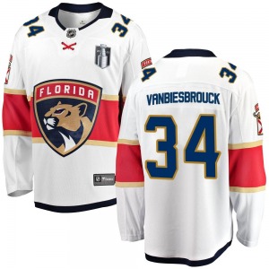 Adult Breakaway Florida Panthers John Vanbiesbrouck White Away 2023 Stanley Cup Final Official Fanatics Branded Jersey