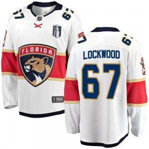 Youth Breakaway Florida Panthers William Lockwood White Away 2023 Stanley Cup Final Official Fanatics Branded Jersey