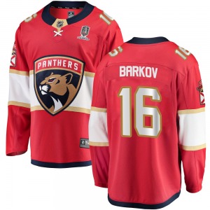 Youth Breakaway Florida Panthers Aleksander Barkov Red Home 2025 Stanley Cup Champions Patched Official Fanatics Branded Jersey