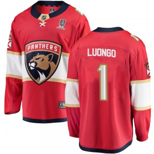 Youth Breakaway Florida Panthers Roberto Luongo Red Home 2025 Stanley Cup Champions Patched Official Fanatics Branded Jersey