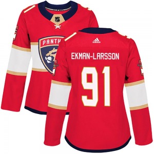 Women's Authentic Florida Panthers Oliver Ekman-Larsson Red Home Official Adidas Jersey