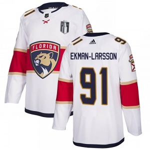 Youth Authentic Florida Panthers Oliver Ekman-Larsson White Away 2023 Stanley Cup Final Official Adidas Jersey