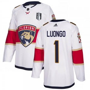 Youth Authentic Florida Panthers Roberto Luongo White Away 2023 Stanley Cup Final Official Adidas Jersey