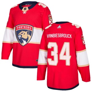 Adult Authentic Florida Panthers John Vanbiesbrouck Red Home Official Adidas Jersey