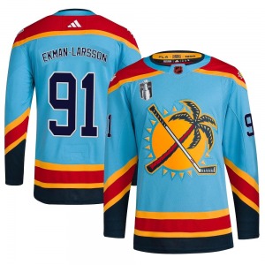 Youth Authentic Florida Panthers Oliver Ekman-Larsson Light Blue Reverse Retro 2.0 2023 Stanley Cup Final Official Adidas Jersey