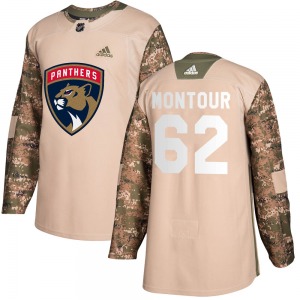 Adult Authentic Florida Panthers Brandon Montour Camo Veterans Day Practice Official Adidas Jersey