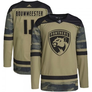 Adult Authentic Florida Panthers Jay Bouwmeester Camo Military Appreciation Practice Official Adidas Jersey