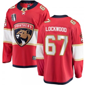 Youth Breakaway Florida Panthers William Lockwood Red Home 2023 Stanley Cup Final Official Fanatics Branded Jersey