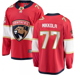 Adult Breakaway Florida Panthers Niko Mikkola Red Home Official Fanatics Branded Jersey