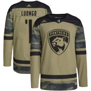 Youth Authentic Florida Panthers Roberto Luongo Camo Military Appreciation Practice Official Adidas Jersey