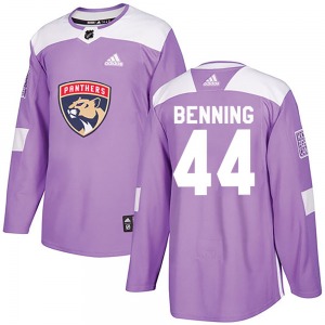 Adult Authentic Florida Panthers Mike Benning Purple Fights Cancer Practice Official Adidas Jersey