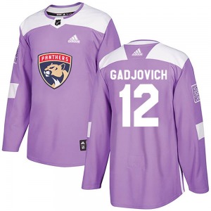 Adult Authentic Florida Panthers Jonah Gadjovich Purple Fights Cancer Practice Official Adidas Jersey