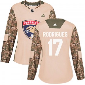 Women's Authentic Florida Panthers Evan Rodrigues Camo Veterans Day Practice Official Adidas Jersey