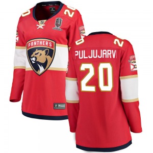 Women's Breakaway Florida Panthers Jesse Puljujarvi Red Home 2024 Stanley Cup Champions Official Fanatics Branded Jersey
