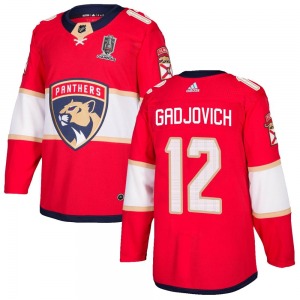 Adult Authentic Florida Panthers Jonah Gadjovich Red Home 2024 Stanley Cup Champions Official Adidas Jersey