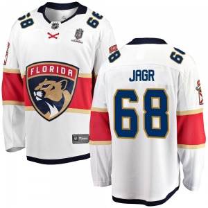 Adult Breakaway Florida Panthers Jaromir Jagr White Away 2025 Stanley Cup Champions Patched Official Fanatics Branded Jersey