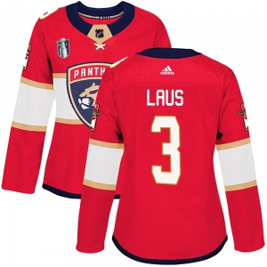 Women's Authentic Florida Panthers Paul Laus Red Home 2023 Stanley Cup Final Official Adidas Jersey