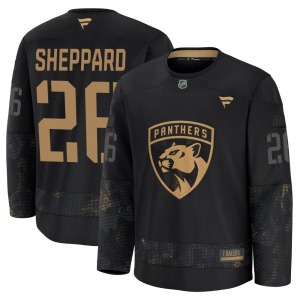 Youth Premium Florida Panthers Ray Sheppard Black 2024 Military Appreciation Practice Official Fanatics Jersey
