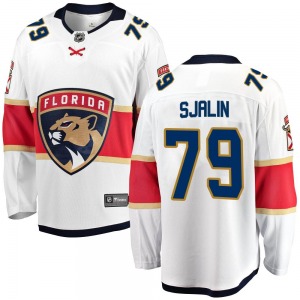 Youth Breakaway Florida Panthers Calle Sjalin White Away Official Fanatics Branded Jersey