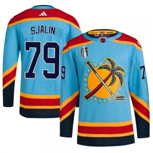 Adult Authentic Florida Panthers Calle Sjalin Light Blue Reverse Retro 2.0 2023 Stanley Cup Final Official Adidas Jersey