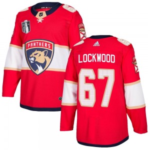 Youth Authentic Florida Panthers William Lockwood Red Home 2023 Stanley Cup Final Official Adidas Jersey