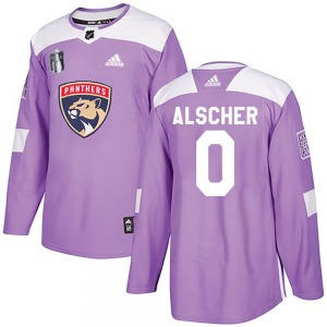 Adult Authentic Florida Panthers Marek Alscher Purple Fights Cancer Practice 2023 Stanley Cup Final Official Adidas Jersey