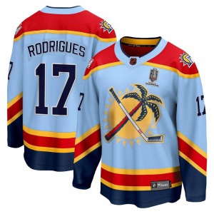 Adult Breakaway Florida Panthers Evan Rodrigues Light Blue Special Edition 2.0 2024 Stanley Cup Champions Official Fanatics Bran