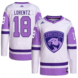 Youth Authentic Florida Panthers Steven Lorentz White/Purple Hockey Fights Cancer Primegreen Official Adidas Jersey