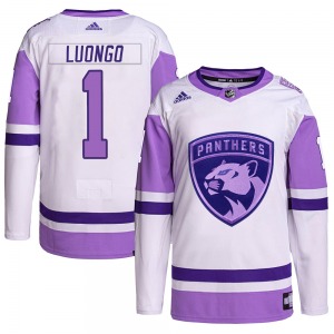 Youth Authentic Florida Panthers Roberto Luongo White/Purple Hockey Fights Cancer Primegreen Official Adidas Jersey