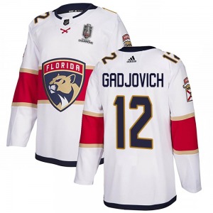 Youth Authentic Florida Panthers Jonah Gadjovich White Away 2024 Stanley Cup Champions Official Adidas Jersey