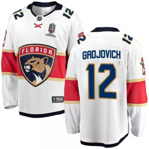 Adult Breakaway Florida Panthers Jonah Gadjovich White Away 2024 Stanley Cup Champions Official Fanatics Branded Jersey