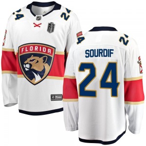 Youth Breakaway Florida Panthers Justin Sourdif White Away 2024 Stanley Cup Final Official Fanatics Branded Jersey