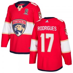 Youth Authentic Florida Panthers Evan Rodrigues Red Home 2024 Stanley Cup Champions Official Adidas Jersey